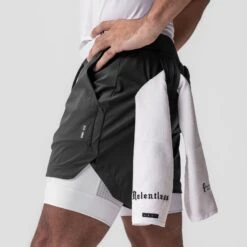0865. Tetra-Lite® 5" Liner Short - Space Grey "Cyber"/White -Fashion Shop SpaceGrey CyberLiner Shorts5