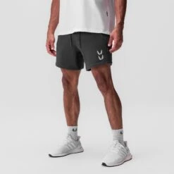 0867. Tech-Terry™ Sidelock Sweat Short - Space Grey "Stacked Wings" -Fashion Shop SpaceGrey TerryShorts