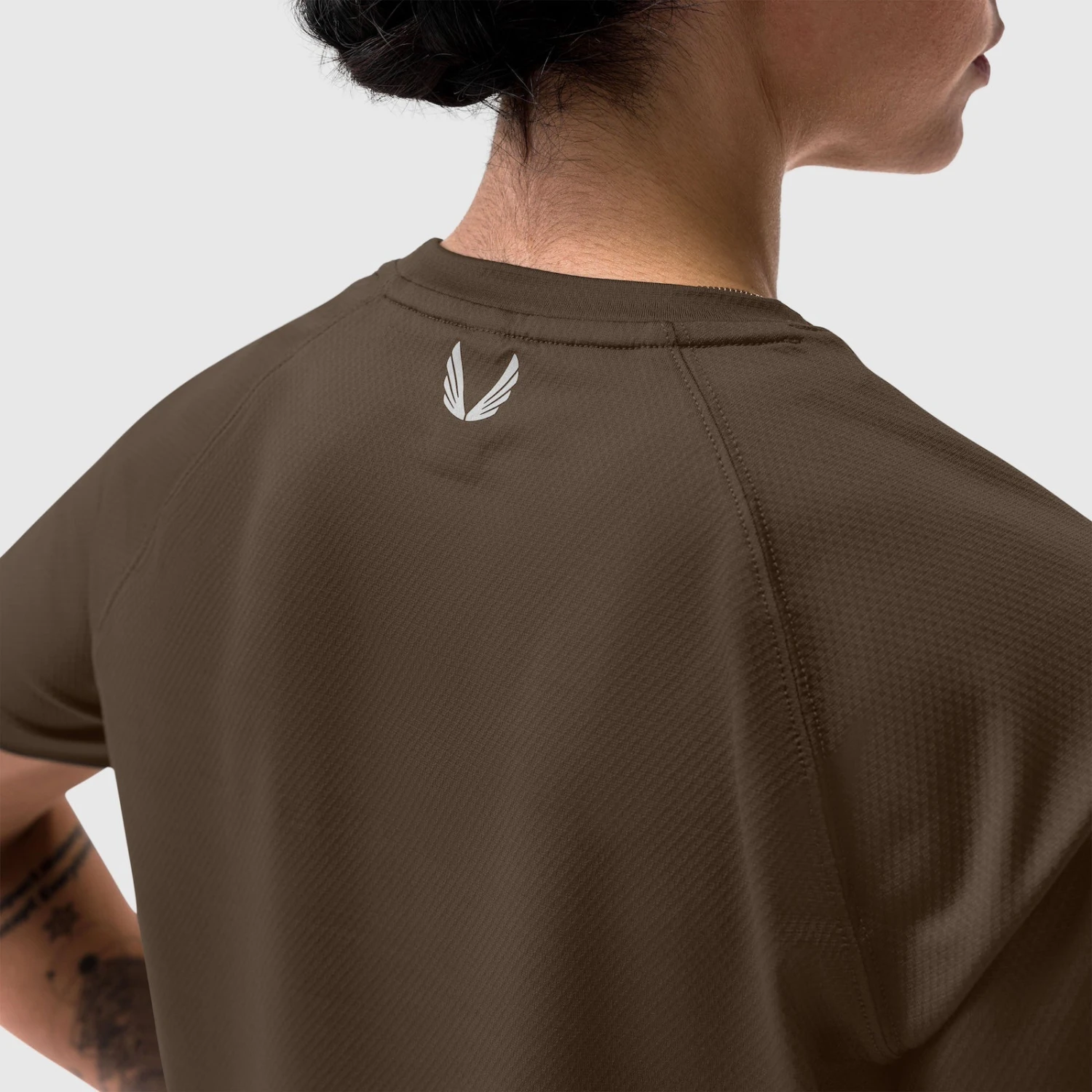 W018. AeroSilver® Cropped Tee - Dark Earth 5 W018. AeroSilver® Cropped Tee - Dark Earth - Image 3