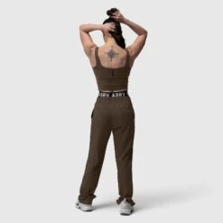 W022. Lycra® 2-in-1 Tank Top - Dark Earth -Fashion Shop W022 dark earth 3