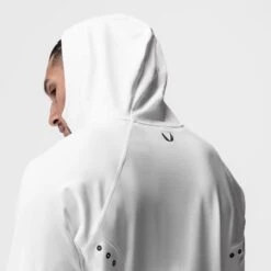 0943. Performance Fleece Zip Hoodie - White -Fashion Shop WHITE FleeceZipHoodie5