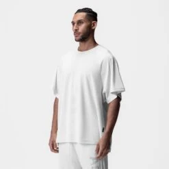 0946. Waffle Knit Oversized Tee - White -Fashion Shop WHITE WaffleKnitTee