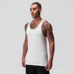 0847. CottonPlus™ Standard Slim Tank - White -Fashion Shop White CottonSinglet 2