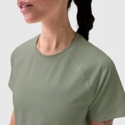 W018. AeroSilver® Cropped Tee - Sage -Fashion Shop WomensEcomm S 25 Judith 26 SAGE