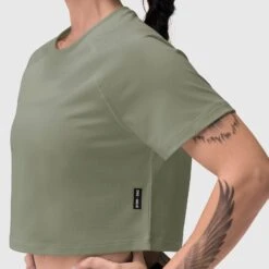 W018. AeroSilver® Cropped Tee - Sage -Fashion Shop WomensEcomm S 25 Judith 27 SAGEcopy