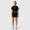 W018. AeroSilver® Cropped Tee - Black "ASRV"