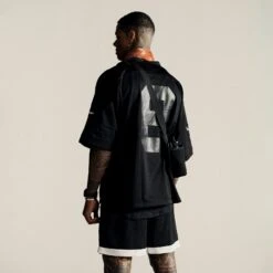 0772. SilverPlus™ Mesh Oversized Jersey - Black -Fashion Shop blackj1