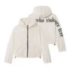 1005. Women's Sherpa Recovery Full Zip Hoodie - Ivory Cream/Black -Fashion Shop womens zip cropHoodie cream