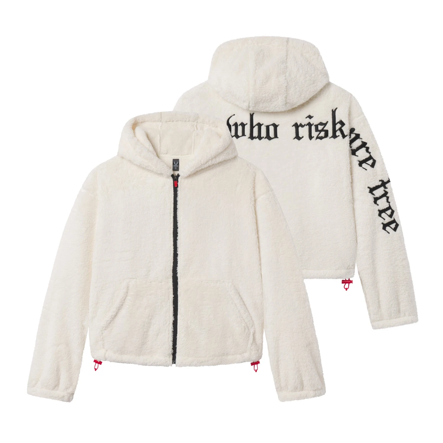 1005. Women's Sherpa Recovery Full Zip Hoodie - Ivory Cream/Black 3 1005. Women's Sherpa Recovery Full Zip Hoodie - Ivory Cream/Black