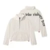 1007. Women's Sherpa Recovery 1/2 Zip - Ivory Cream/Black -Fashion Shop womens zip crop quarter cream